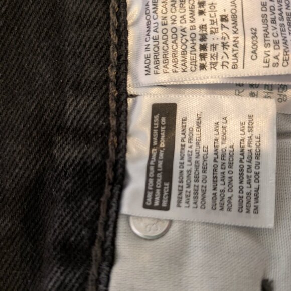 Levi's Premium 501 Cutoff Shorts XX Black Wash w/Button Fly & Blank Tab sz 26 - Picture 12 of 13